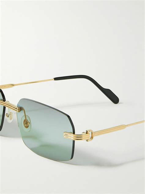 cartier c decor sunglasses|rimless rectangle sunglasses cartier.